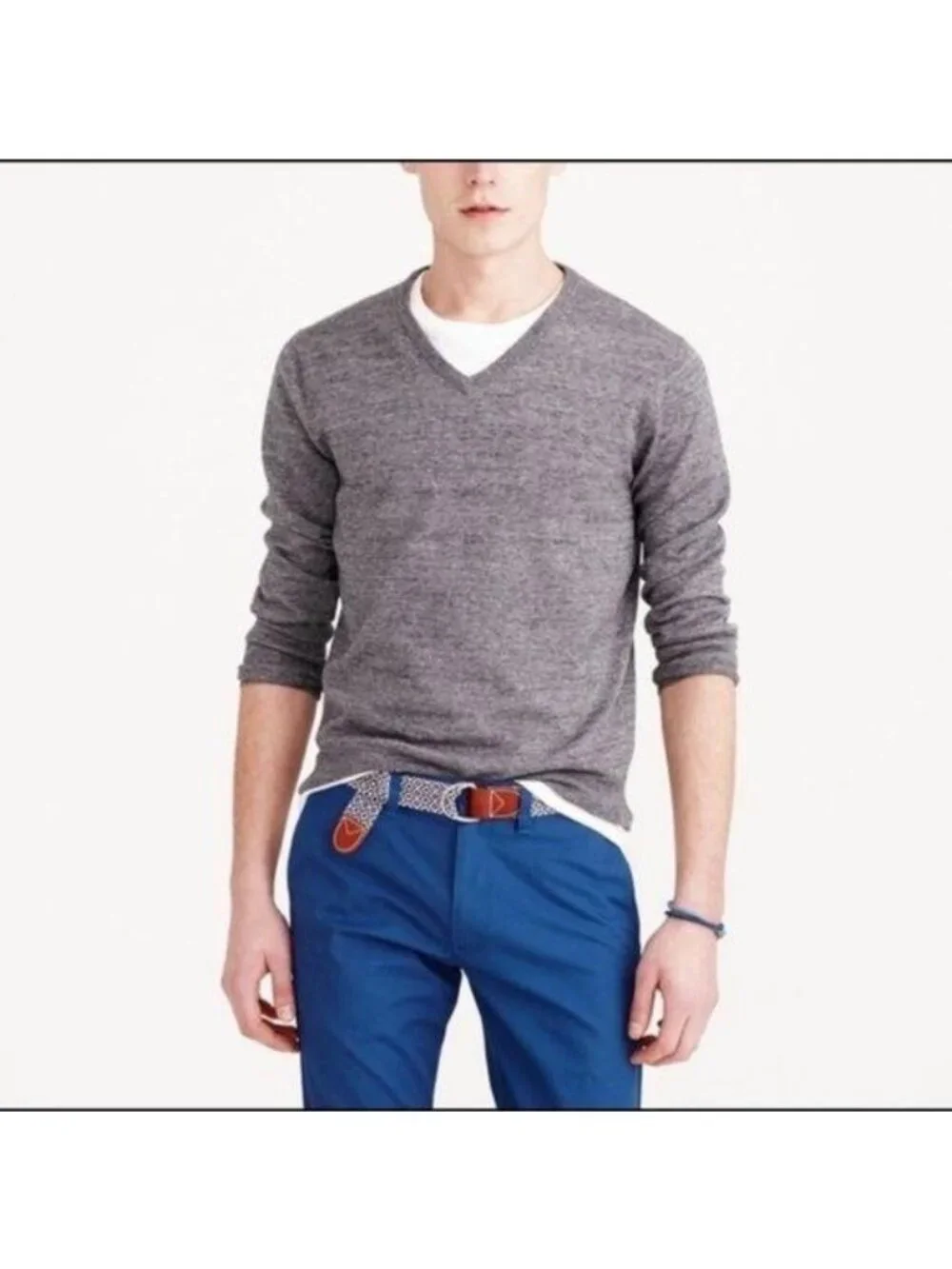 J Crew V Neck Marled Pullover Sweater Men's Popove